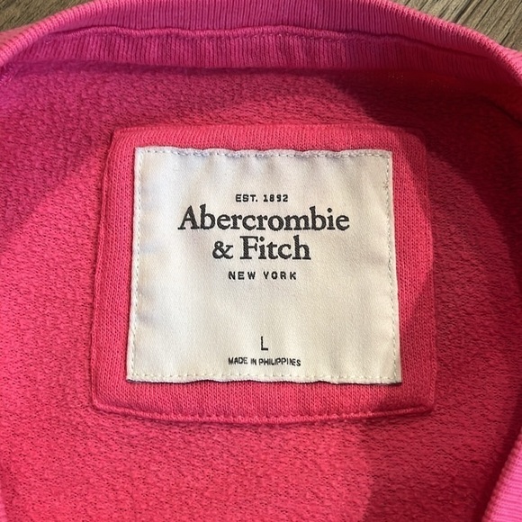ABERCROMBIE & FITCH | pink and green A&F sweatshirt, size large - Picture 2 of 3